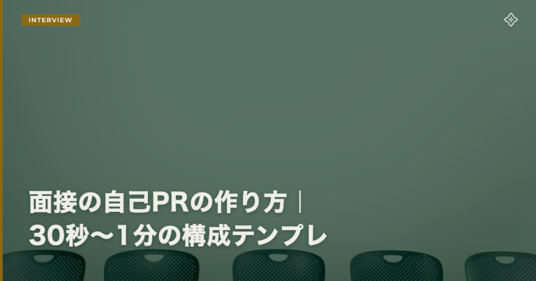 面接の自己PRの作り方｜30秒〜1分の構成テンプレ